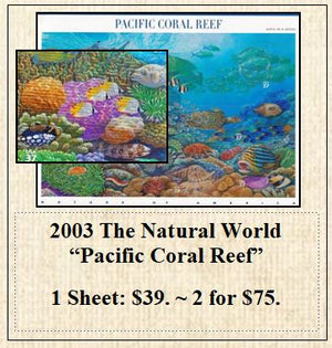 2003 The Natural World “Pacific Coral Reef” Stamp Sheet