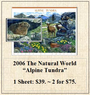 2006 The Natural World “Alpine Tundra” Stamp Sheet