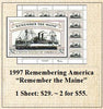 1997 Remembering America “Remember the Maine” Stamp Sheet
