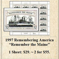 1997 Remembering America “Remember the Maine” Stamp Sheet