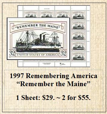 1997 Remembering America “Remember the Maine” Stamp Sheet