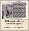 2002 American Heroes  “America Responds” Stamp Sheet