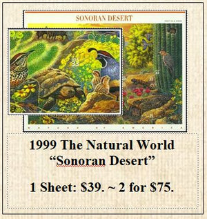 1999 The Natural World “Sonoran Desert” Stamp Sheet