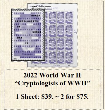 2022 World War II “Cryptologists of WWII” Stamp Sheet
