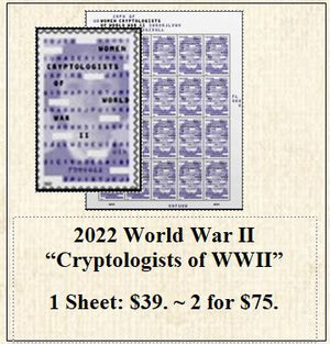 2022 World War II “Cryptologists of WWII” Stamp Sheet