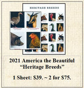 2021 America the Beautiful “Heritage Breeds” Stamp Sheet