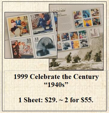 1999 Celebrate the Century “1940s” Stamp Sheet