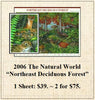 2006 The Natural World “Northeast Deciduous Forest” Stamp Sheet