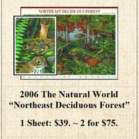 2006 The Natural World “Northeast Deciduous Forest” Stamp Sheet