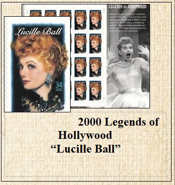 2000 Legends of Hollywood “Lucille Ball” Stamp Sheet