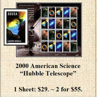 2000 American Science “Hubble Telescope” Stamp Sheet
