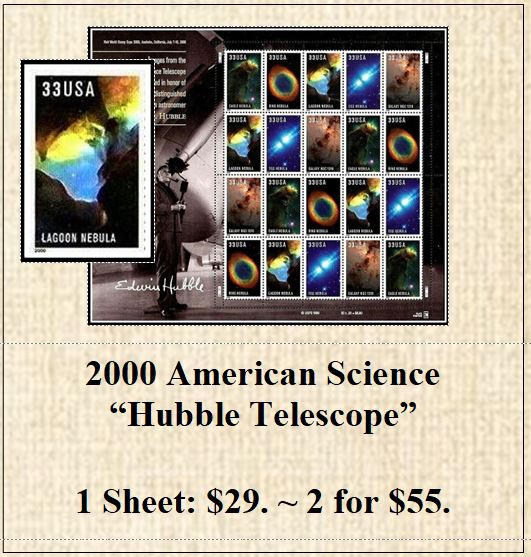 2000 American Science “Hubble Telescope” Stamp Sheet