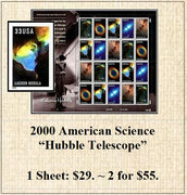 2000 American Science “Hubble Telescope” Stamp Sheet
