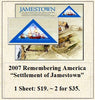 2007 Remembering America “Settlement of Jamestown” Stamp Sheet