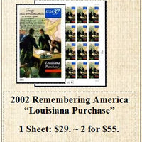 2002 Remembering America “Louisiana Purchase” Stamp Sheet