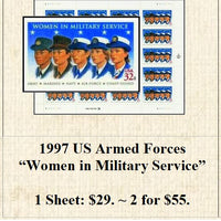 1997 US Armed Forces “Women in Military Service” Stamp Sheet