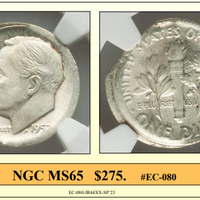 1952 Roosevelt Dime Partial Collar on Ragged Clip Error Coin ~ NGC MS65 ~ #EC-080