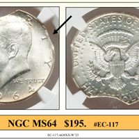 1964 Kennedy Silver Half Dollar Triple Clip Coin Error! #EC-117