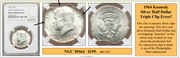 1964 Kennedy Silver Half Dollar Triple Clip Coin Error! #EC-117