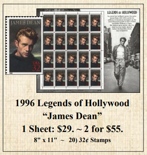 Legends of Hollywood “James Dean” Stamp Sheet