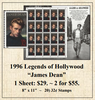 1996 Legends of Hollywood “James Dean” Stamp Sheet