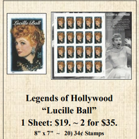Legends of Hollywood “Lucille Ball” Stamp Sheet