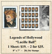 Legends of Hollywood “Lucille Ball” Stamp Sheet