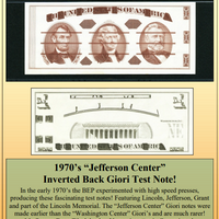 1970’s “Jefferson Center” Inverted Back Giori Test Note Error! #PE-309