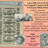 Circa 1860’s $1-$1-$2-$3  New England Commercial Bank  of Newport, Rhode Island #ST-012