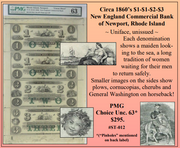 Circa 1860’s $1-$1-$2-$3  New England Commercial Bank  of Newport, Rhode Island #ST-012