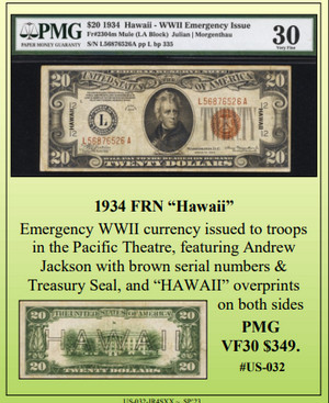 1934 FRN “Hawaii” ~ PMG  VF30  ~ #US-032
