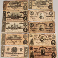 (1) 1861-1865 CONFEDERATE CURRENCY NOTES ~SOUTHERN STATES MONEY ~ GENUINE AUTHENTIC ~ CIVIL WAR ESTATE LOT SALE!