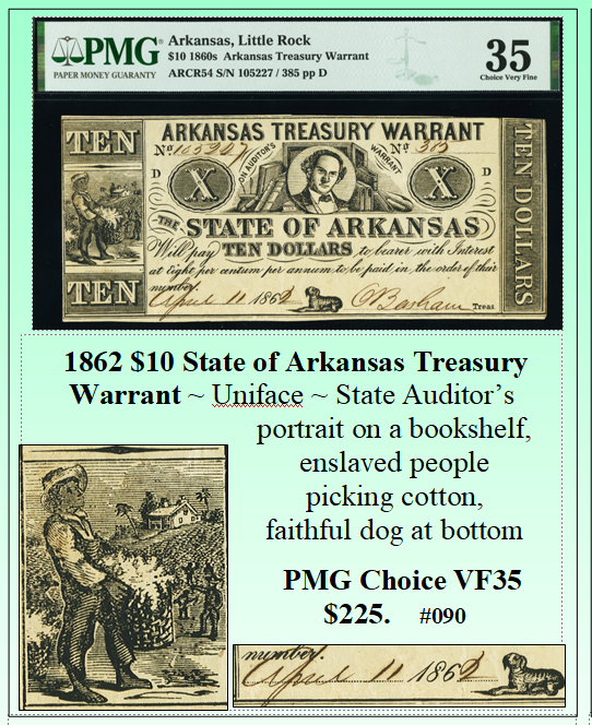 CONFEDERATE TREASURY WARRANT IN THE AMOUNT OF FIVE DOLLARS