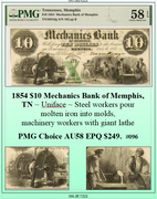 1854 $10 Mechanics Bank of Memphis, TN #096