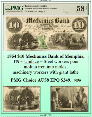 1854 $10 Mechanics Bank of Memphis, TN #096