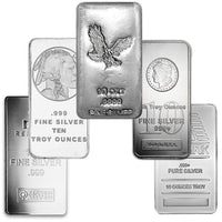 10 OZ Silver Bars ~ 999 Pure Silver ~ Assorted Styles ~ VIP SILVER BULLION