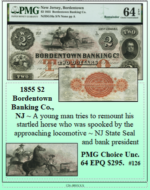 1855 $2 Bordentown Banking, Co., NJ #126