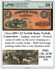Circa 1850’s $2 Norfolk Bank, Norfolk, Connecticut #159