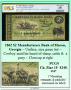 1862 $2 Manufacturers Bank of Macon, Georgia #167