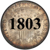 1803 Draped Bust Half Dollar , Heraldric Eagle Reverse
