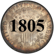 1805 Draped Bust Half Dollar , Heraldric Eagle Reverse