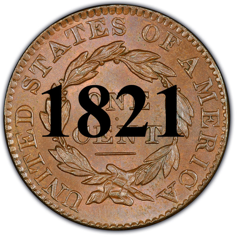 ccnut 1821 Coronet Matron Head Large Cent | Palm Island