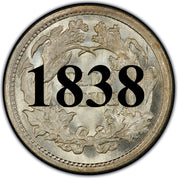 1838 "Large Stars" Seated Half Dime , Type 2 "Stars on Obverse"