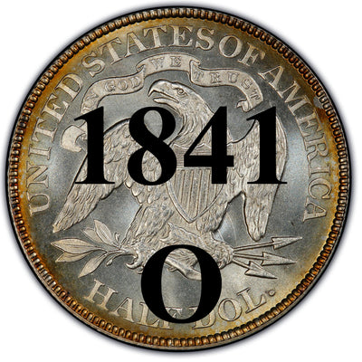 1841-O Seated Liberty Half Dollar , Type 1 