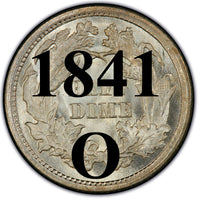 1841-O Seated Half Dime , Type 2 "Stars on Obverse"