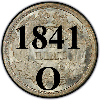 1841-O Seated Half Dime , Type 2 