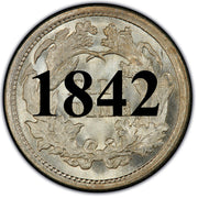 1842 Seated Half Dime , Type 2 "Stars on Obverse"