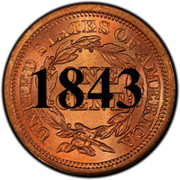 1843 Coronet Braided Hair Large Cent