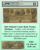 1843 $2 Oakland County Bank, Pontiac, Michigan #089