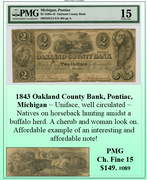 1843 $2 Oakland County Bank, Pontiac, Michigan #089